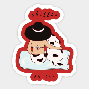 chillin on ice Sticker